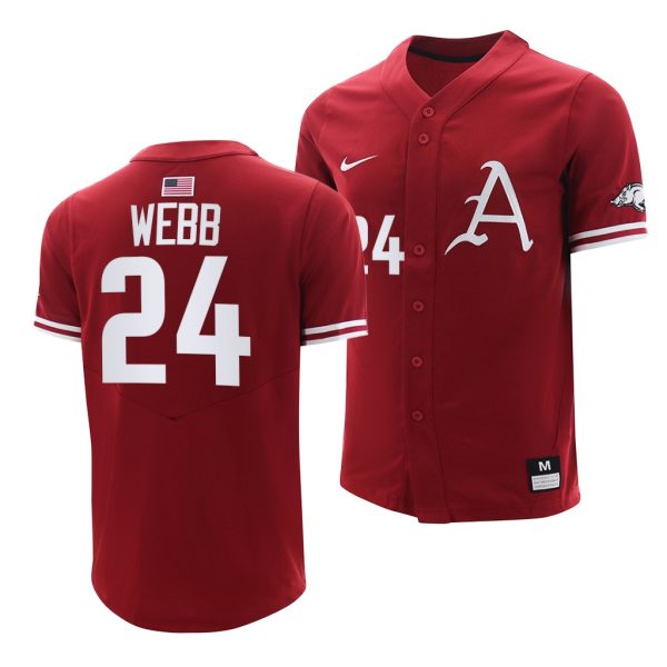Arkansas Razorbacks Braydon Webb College Baseball Jersey Cardinal Arkansas Razorbacks Braydon Webb College Baseball Jersey Cardinal