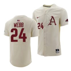 Arkansas Razorbacks Braydon Webb College Baseball Jersey Natural