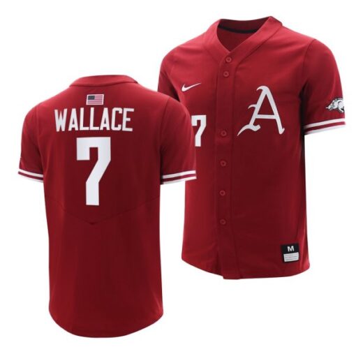 Arkansas Razorbacks Cayden Wallace College Baseball Jersey Cardinal