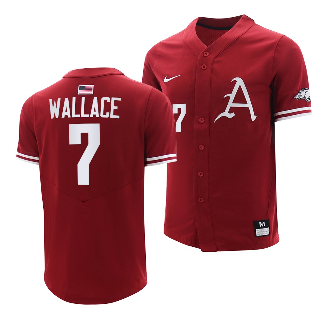 Arkansas Razorbacks Cayden Wallace College Baseball Jersey Cardinal Arkansas Razorbacks Cayden Wallace College Baseball Jersey Cardinal