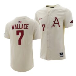 Arkansas Razorbacks Cayden Wallace College Baseball Jersey Natural