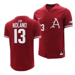 Arkansas Razorbacks Connor Noland College Baseball Jersey Cardinal