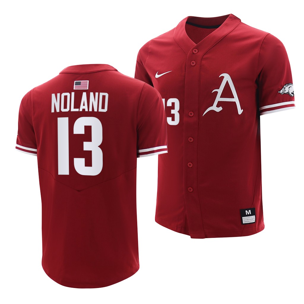 Arkansas Razorbacks Connor Noland College Baseball Jersey Cardinal Arkansas Razorbacks Connor Noland College Baseball Jersey Cardinal
