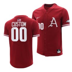 Arkansas Razorbacks Custom College Baseball Jersey Cardinal