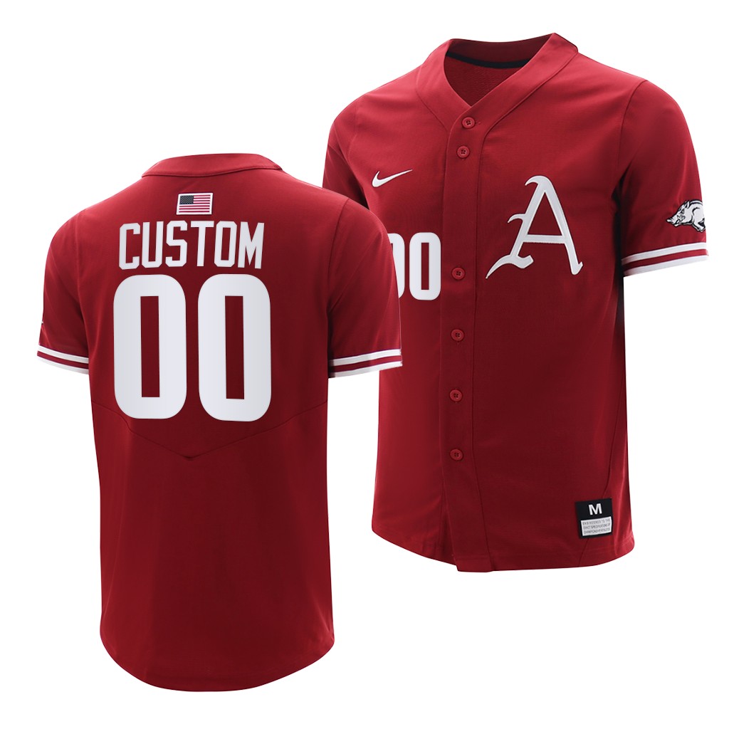 Arkansas Razorbacks Custom College Baseball Jersey Cardinal Arkansas Razorbacks Custom College Baseball Jersey Cardinal
