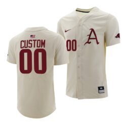 Arkansas Razorbacks Custom College Baseball Jersey Natural