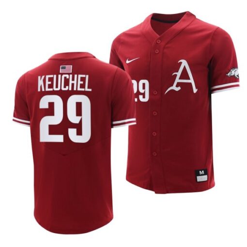 Arkansas Razorbacks Dallas Keuchel College Baseball Jersey Cardinal