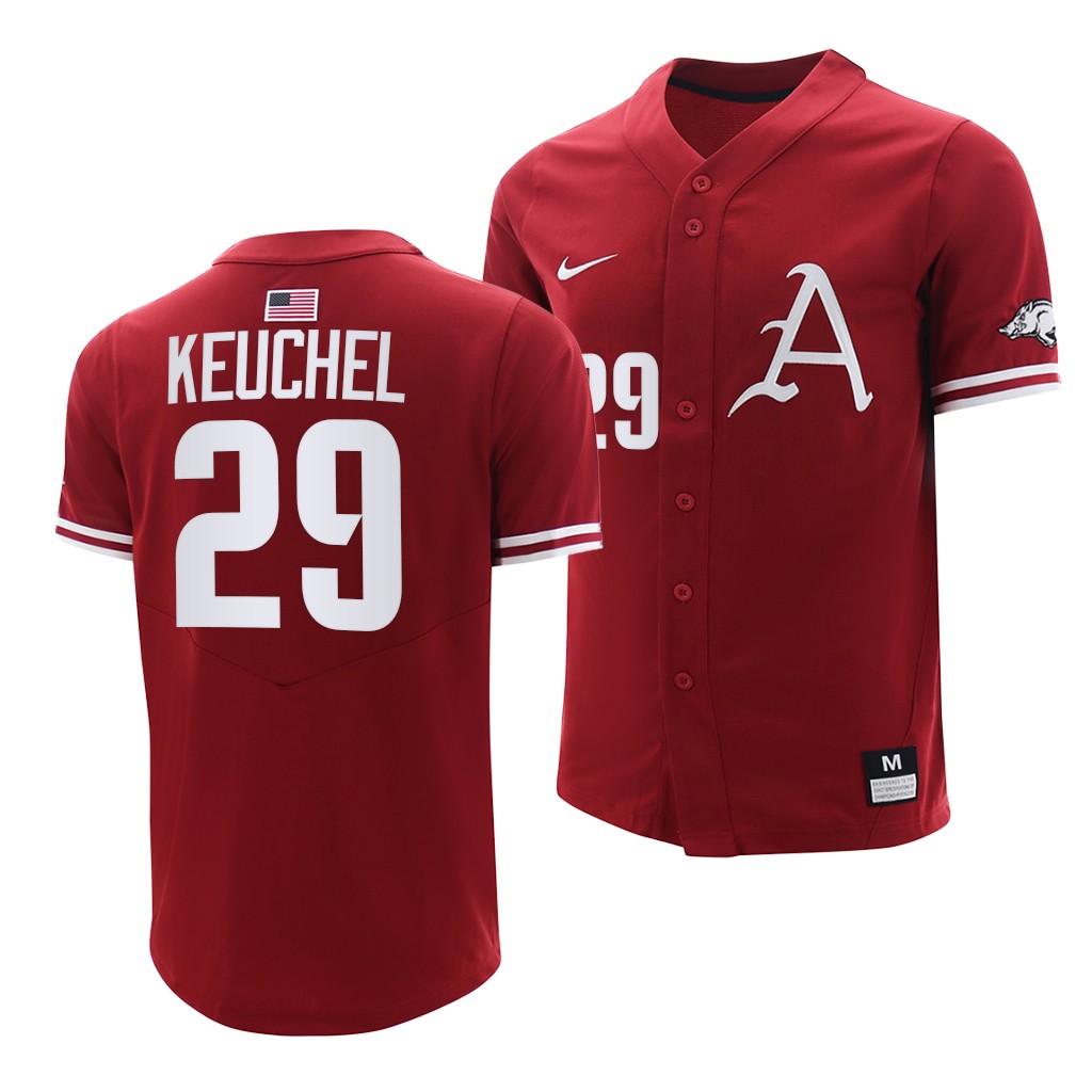 Arkansas Razorbacks Dallas Keuchel College Baseball Jersey Cardinal Arkansas Razorbacks Dallas Keuchel College Baseball Jersey Cardinal