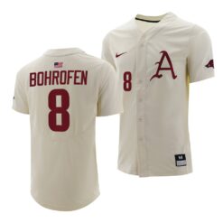 Arkansas Razorbacks Jace Bohrofen College Baseball Jersey Natural