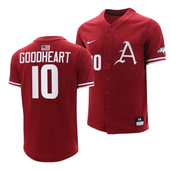 Arkansas Razorbacks Matt Goodheart College Baseball Jersey Cardinal Arkansas Razorbacks Matt Goodheart College Baseball Jersey Cardinal
