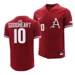 Arkansas Razorbacks Matt Goodheart College Baseball Jersey Cardinal