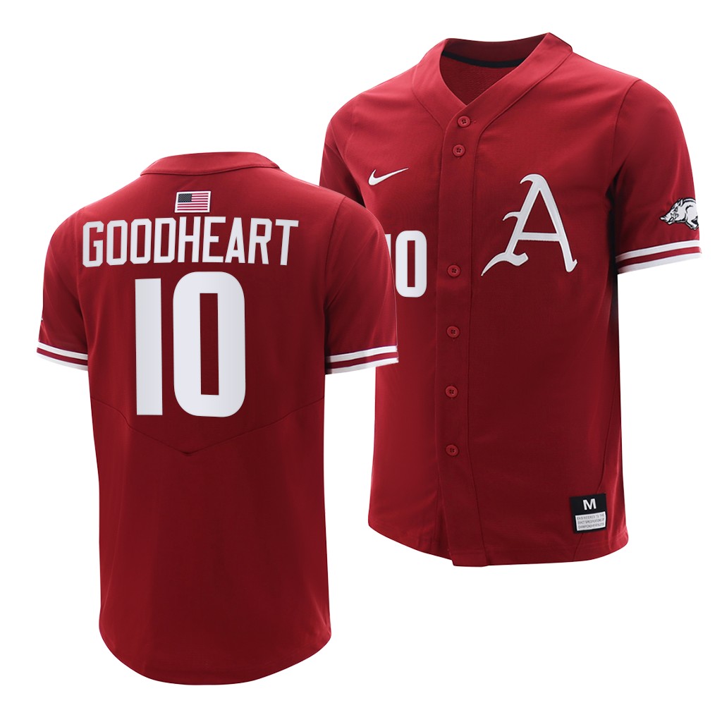 Arkansas Razorbacks Matt Goodheart College Baseball Jersey Cardinal Arkansas Razorbacks Matt Goodheart College Baseball Jersey Cardinal