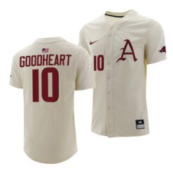 Arkansas Razorbacks Matt Goodheart College Baseball Jersey Natural
