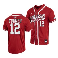 Arkansas Razorbacks Michael Turner College Baseball Cardinal Throwback Jersey