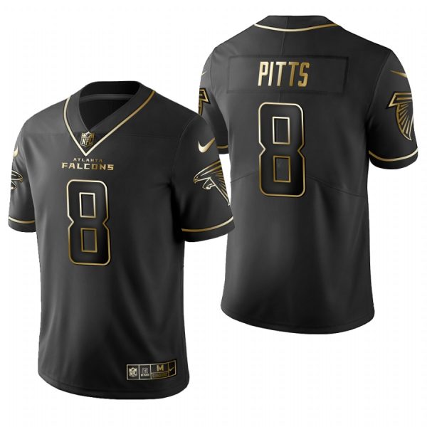 Atlanta Falcons Kyle Pitts Black Golden Limited Jersey Atlanta Falcons Kyle Pitts Black Golden Limited Jersey