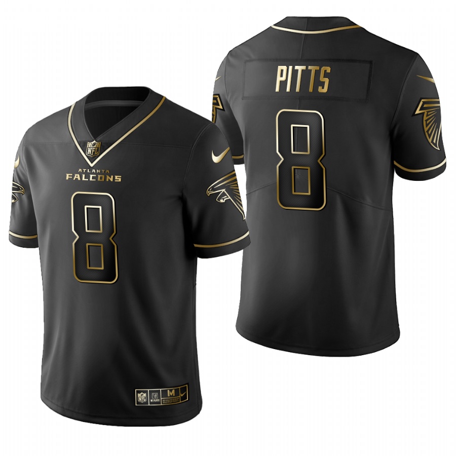 Atlanta Falcons Kyle Pitts Black Golden Limited Jersey Atlanta Falcons Kyle Pitts Black Golden Limited Jersey