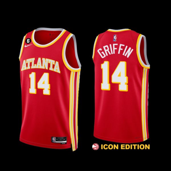 Atlanta Hawks AJ Griffin 2022-23 Icon Edition Jersey Red Atlanta Hawks AJ Griffin 2022-23 Icon Edition Jersey Red