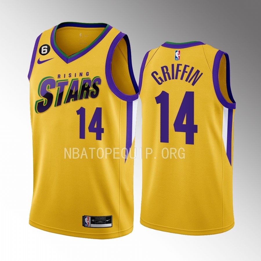 Atlanta Hawks AJ Griffin 2023 NBA Rising Stars Yellow Jersey Atlanta Hawks AJ Griffin 2023 NBA Rising Stars Yellow Jersey