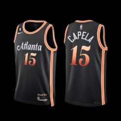 Atlanta Hawks Clint Capela 2022-23 City Edition NO.6 Patch Jersey Black