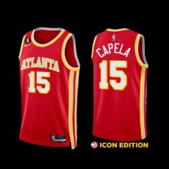 Atlanta Hawks Clint Capela 2022-23 Icon Edition Jersey Red