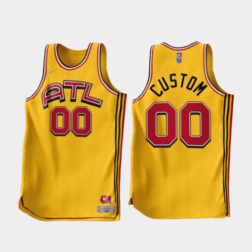 Atlanta Hawks Custom 2022-23 Gold Earned Edition Jersey