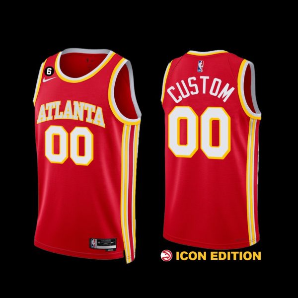 Atlanta Hawks Custom 2022-23 Icon Edition Jersey Red Atlanta Hawks Custom 2022-23 Icon Edition Jersey Red