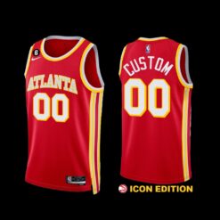 Atlanta Hawks Custom 2022-23 Icon Edition Jersey Red