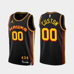 Atlanta Hawks Custom 2022-23 Statement Edition Jersey Black