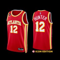 Atlanta Hawks De’Andre Hunter 2022-23 Icon Edition Jersey Red