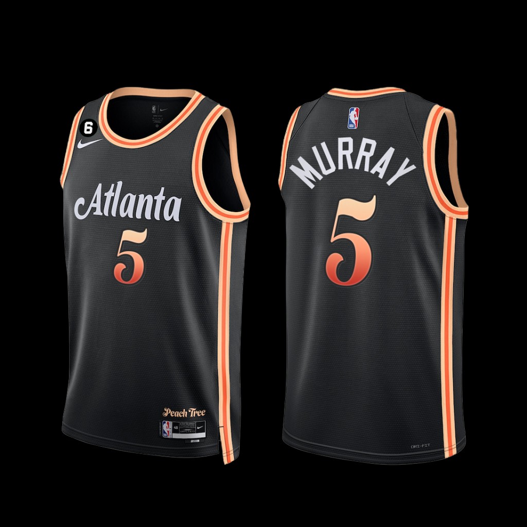 Atlanta Hawks Dejounte Murray 2022-23 City Edition NO.6 Patch Jersey Black Atlanta Hawks Dejounte Murray 2022-23 City Edition NO.6 Patch Jersey Black