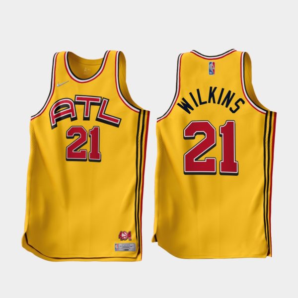 Atlanta Hawks Dominique Wilkins 2022-23 Gold Earned Edition Jersey Atlanta Hawks Dominique Wilkins 2022-23 Gold Earned Edition Jersey