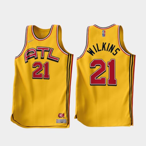 Atlanta Hawks Dominique Wilkins 2022-23 Gold Earned Edition Jersey