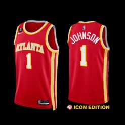Atlanta Hawks Jalen Johnson 2022-23 Icon Edition Jersey Red