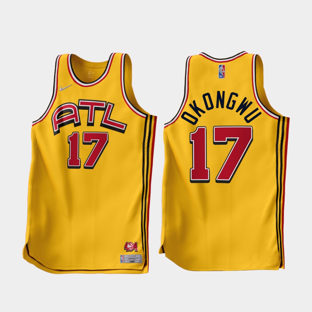 Atlanta Hawks Onyeka Okongwu 2022-23 Gold Earned Edition Jersey Atlanta Hawks Onyeka Okongwu 2022-23 Gold Earned Edition Jersey