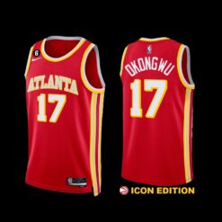 Atlanta Hawks Onyeka Okongwu 2022-23 Icon Edition Jersey Red