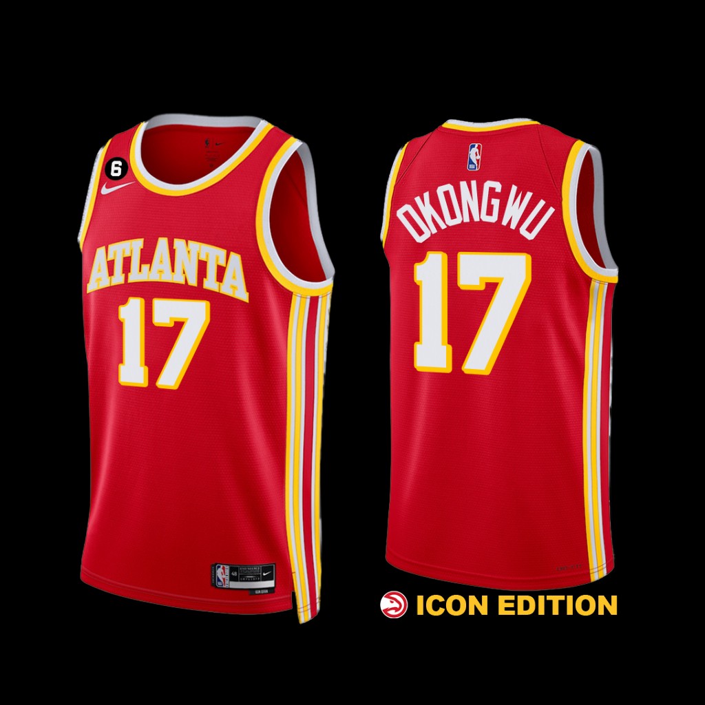 Atlanta Hawks Onyeka Okongwu 2022-23 Icon Edition Jersey Red Atlanta Hawks Onyeka Okongwu 2022-23 Icon Edition Jersey Red