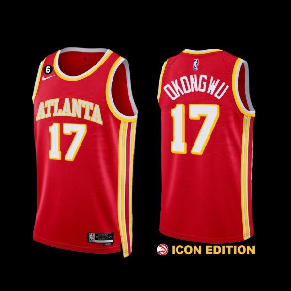 Atlanta Hawks Onyeka Okongwu 2022-23 Icon Edition Jersey Red Atlanta Hawks Onyeka Okongwu 2022-23 Icon Edition Jersey Red