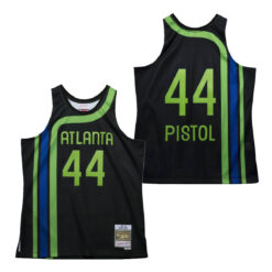 Atlanta Hawks Pistol Pete Maravich Black Reload Throwback Jersey