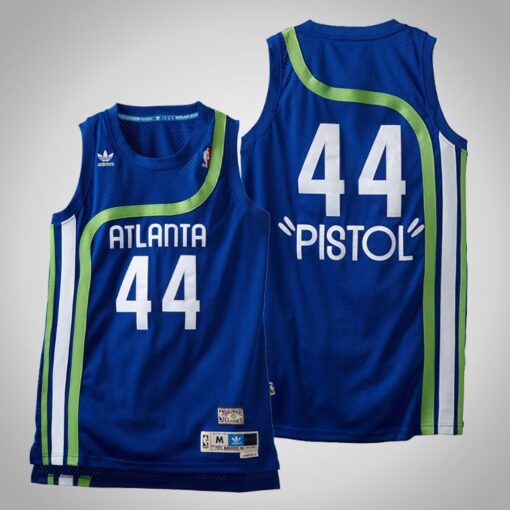 Atlanta Hawks Pistol Pete Maravich Blue Throwback Jersey