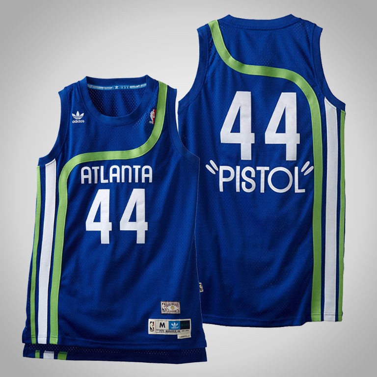 Atlanta Hawks Pistol Pete Maravich Blue Throwback Jersey Atlanta Hawks Pistol Pete Maravich Blue Throwback Jersey