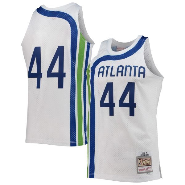Atlanta Hawks Pistol Pete Maravich White 1970-71 Throwback Jersey Atlanta Hawks Pistol Pete Maravich White 1970-71 Throwback Jersey