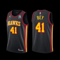 Atlanta Hawks Saddiq Bey 2022-23 Statement Edition Jersey Black