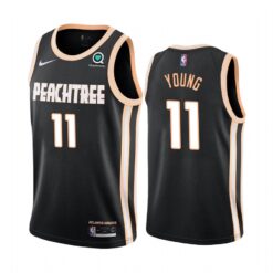 Atlanta Hawks Trae Young 2020 Black Peachtree City Jersey