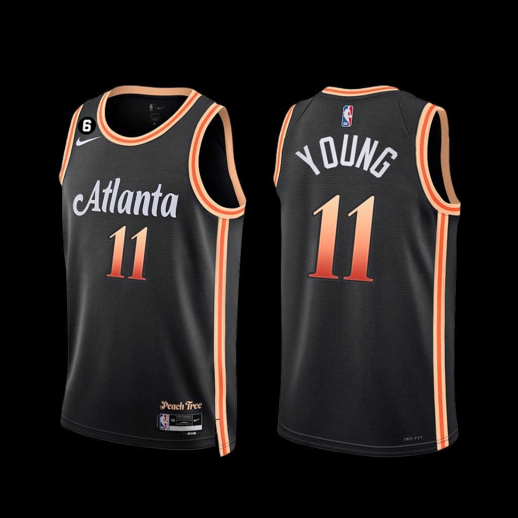Atlanta Hawks Trae Young 2022-23 City Edition NO.6 Patch Jersey Black Atlanta Hawks Trae Young 2022-23 City Edition NO.6 Patch Jersey Black
