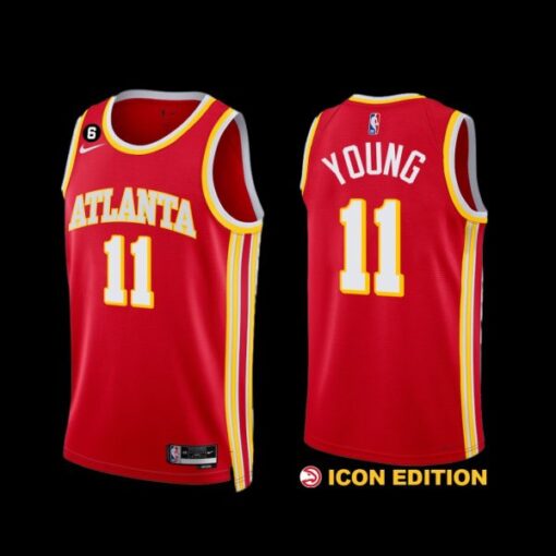 Atlanta Hawks Trae Young 2022-23 Icon Edition Jersey Red