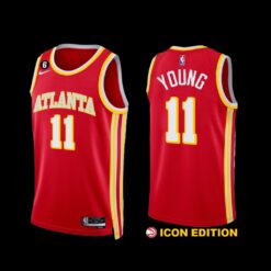 Atlanta Hawks Trae Young 2022-23 Icon Edition Jersey Red
