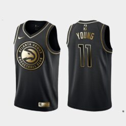 Atlanta Hawks Trae Young Black Golden Jersey