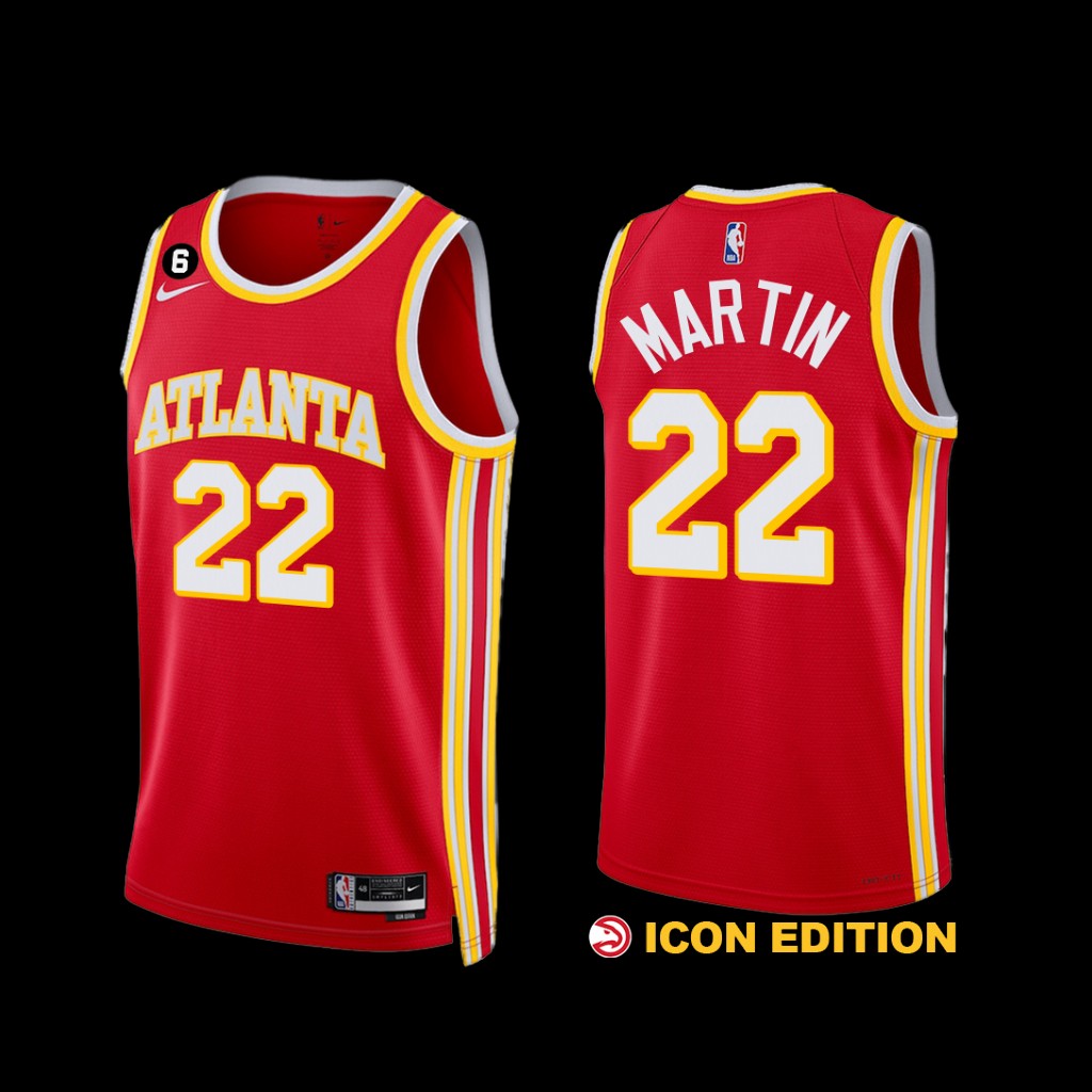 Atlanta Hawks Tyrese Martin 2022-23 Icon Edition Jersey Red Atlanta Hawks Tyrese Martin 2022-23 Icon Edition Jersey Red
