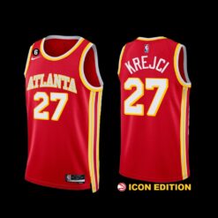 Atlanta Hawks Vit Krejci 2022-23 Icon Edition Jersey Red