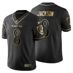 Baltimore Ravens Lamar Jackson Black Golden Limited Jersey